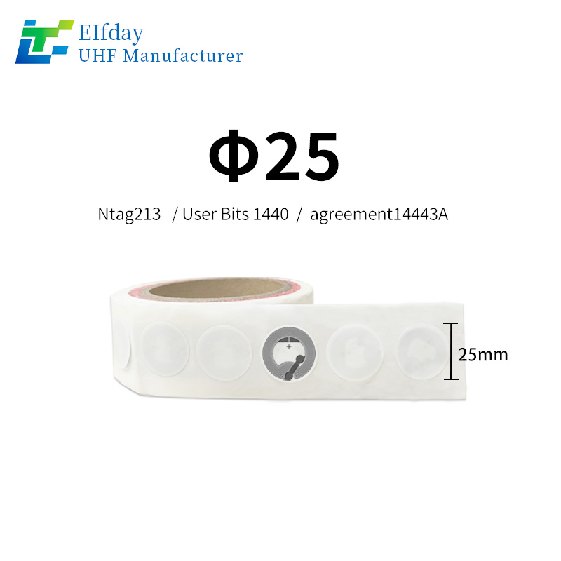 NFC Ntag213 RFID Programmable Round25mm Tag Qr/NFC Web Payment 13.56MHz Anti-Counterfeiting Sticker